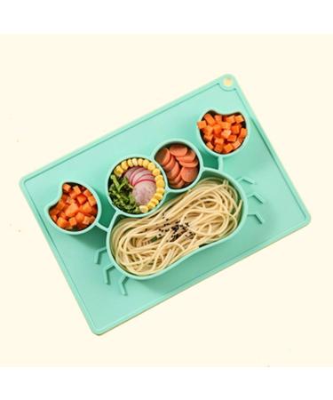 TONWHAR Silicone Divided Toddler Plate - Kids Dinner Plate with Built-in Placemat - Cute Blue Crab Design for Babies and Toddlers - Buy Online on GoSupps.com