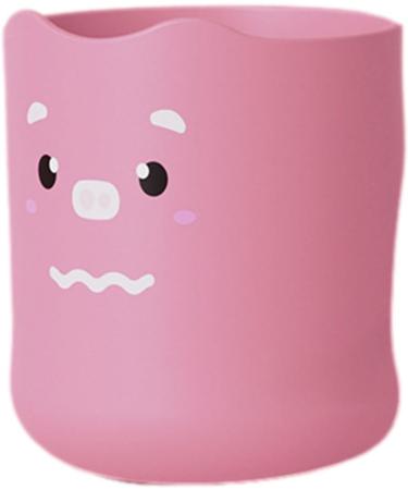 Kids Toothbrush Cup with Handle - 300ml Bathroom Toothbrush Cup Kids Cartoon Unbreakable Toothbrush Cup Adorable Bathroom Accessories for Kids Boys Girls Hixip Little Pink Pig - Buy Online on GoSupps.com
