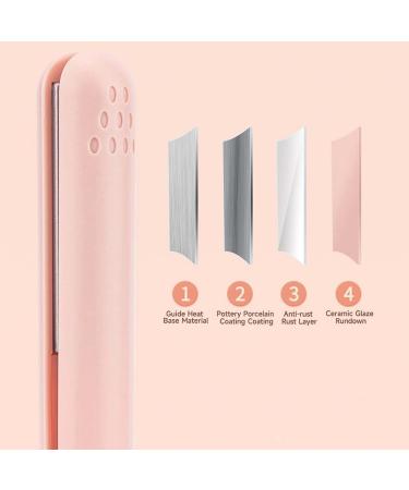 2 in 1 Dual-Purpose Hair Curler & Mini Hair Straightener - Portable USB Travel Curling Iron in Green - Buy Online on GoSupps.com