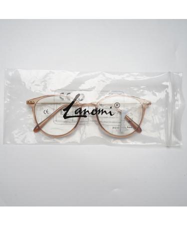 Buy Lanomi Multifocal Reading Glasses with Blue Light Filter | UV400 Protection | Round Design | 3.0 Diopters for Men & Women - Buy Online on GoSupps.com