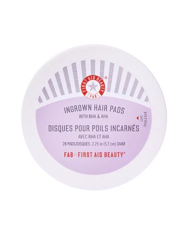 First Aid Beauty Ingrown Hair Pads with BHA & AHA  Daily Treatment Relieves Razor Burn, Prevents Ingrown Hairs and Soothes Irritation  28 Pads 1 Pack - 28 Pads - Buy Online on GoSupps.com
