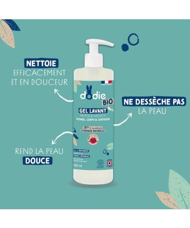 DODIE Organic Cleansing Gel for Face Body and Hair from Birth 400 ml - Buy Online on GoSupps.com