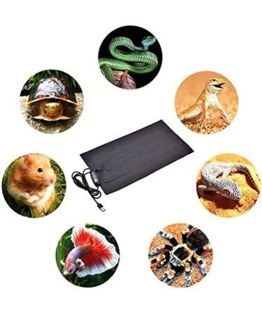 USB Reptile Heating Pad Mat with Temperature Control Fits for Turtle Snakes Lizard Gecko Spider Crawler - Safety Aquarium Tortoise Heat Mat Thermostat 17X23CM (8.5 watt) (Black) - Buy Online on GoSupps.com