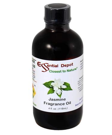 Jasmine Fragrance Oil - 4 oz - Supplied in 4 oz. Amber Glass Bottle with Black Phenolic Cone Lined and Safety Sealed Cap