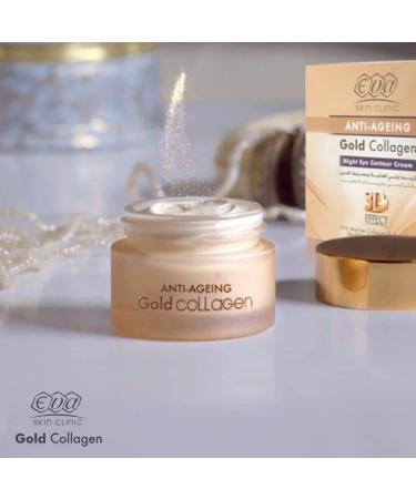 Eva Anti Ageing 24K Gold Collagen Night Eye Contour Care Cream - 15ml | 3D Effect - Buy Online on GoSupps.com