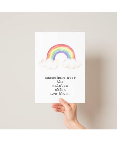Pompom Prints Watercolour Rainbow Nursery Wall Art for Toddler Girl - Set of 2 (8x10 Inch) - Buy Online on GoSupps.com