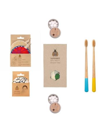 Eco-Friendly SuperBee Women Gift Box - Toothpaste Tablets Bamboo Toothbrush Body Scrubbers & More | Perfect Housewarming & Christmas Gift - Buy Online on GoSupps.com