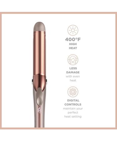 Titanium Curling Iron Luxe Series - Rose Gold Professional Hair Styling Tool | Fast Heating Adjustable Temperature | Salon-Quality Curls | 1.25 inch - Buy Online on GoSupps.com