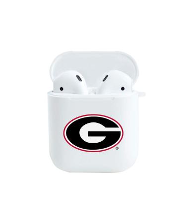 OTM Essentials Officially Licensed University of Georgia Bulldogs Earbuds Case - White - Compatible with AirPods