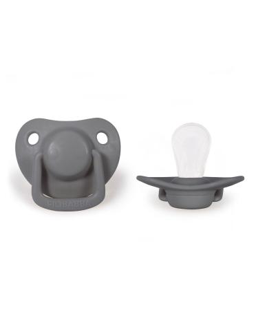 Filibabba - 2 pieces anatomically shaped silicone pacifiers 0-6 m 0-6 months grey