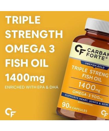 Generic Triple Strength Fish Oil 1400mg with Omega 3 900mg - 90 Softgel Capsules for Men & Women - Buy Online on GoSupps.com