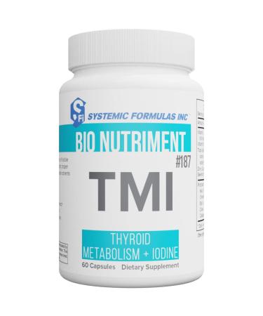 Systemic Formulas Bio Nutriment TMI Thyroid Metabolism + Iodine 60 Capsule #187. Iodine Supplement Thyroid Support for Women and Men Iodine Pills Kelp