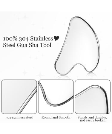 Uraqt Gua Sha Stainless Steel Tool - Facial Massage & Scraping for Face Eyes Neck & Body - Buy Online on GoSupps.com