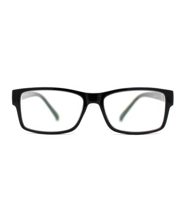 SA106 Classic Plastic Narrow Rectangle 3 Focal Progressive Reading Glasses Black +3.0