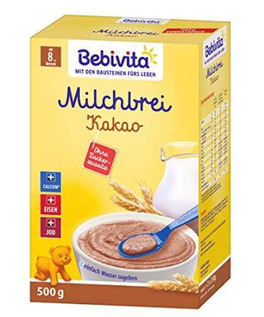 Bebivita Cocoa Milk Porridge for 8+ Months - No Added Sugar (2 x 500g) - International Shipping Available - Buy Online on GoSupps.com