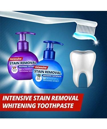 Intensive Stain Removal Whitening Toothpaste Bundle - Fresh Breath Oral Care with Baking Soda - Fight Bleeding Gums - Natural Gel Toothpaste - 2 Pack (Passion Fruit+Blueberry) - Buy Online on GoSupps.com