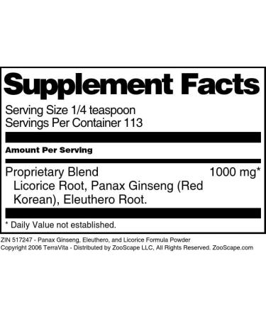 Panax Ginseng Eleuthero and Licorice Formula Powder (4 oz ZIN: 517247) - 3 Pack - Buy Online on GoSupps.com