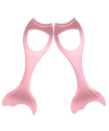 BELLIFFY 2pcs Mascara Brush Eyeliner Applicator Tool Massaging Eye Mask Eyeshadow Stencil Pink