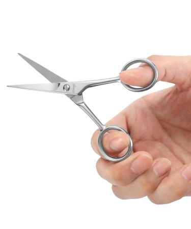LIVINGO 4.5 Beard & Mustache Scissors for Men - Professional Stainless Steel Trimming Shears Kit with Mini Comb and Leather Case - Buy Online on GoSupps.com