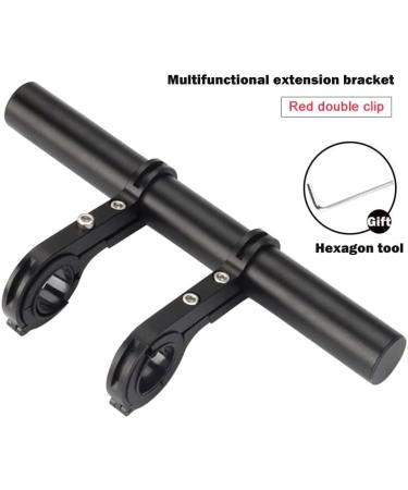 ZXIRANYUN Bicycle Handlebar Extender Rack - Aluminum Alloy Double Clamp Multi-Function Extension for Stopwatch & Lamp Bracket, Black - Buy Online on GoSupps.com