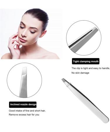 dijiusidy Lady Tweezers Stainless Steel with Matte Finish Easy to Grip Handy Ergonomic Eyebrow Clip for Women Facial Hair Removal - Buy Online on GoSupps.com
