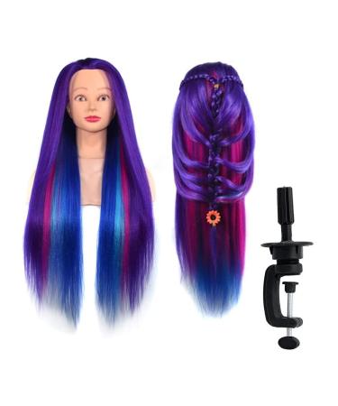 Mannenquin head hair styling training head mandquin doll head synthetic hairdresser practice training-for lichen training head with holder (03)
