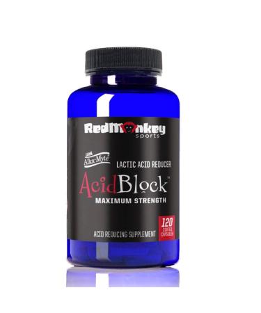 PERFORM AT A HIGHER LEVEL! RedMonkey Sports Acid Block Added Magnesium Supplement Lactic Acid and Alkaline Reducer Prevent Buildup Increase VO2 Max Endurance Lactate Threshold 120 Capsules
