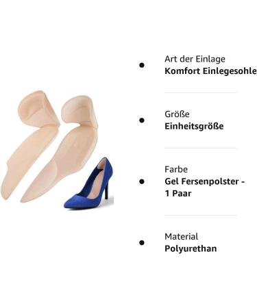 Haofy Heel Cushion Gel with Arch Support - Self-Adhesive Slide-Resistant Protection for Oversized Shoes | 2 PC Insoles for Ultimate Comfort - Buy Online on GoSupps.com