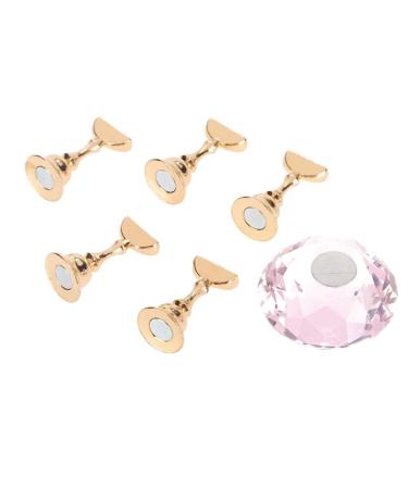 3 colors nail holder magnetic nail art sales stand oval crystal practical stand with bracket made of alloy for art and handicrafts for manicure pink