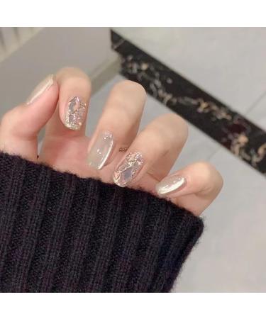 Handmade wear nail Xiaohongshu pop lime cat's eye Maillard nail patch finished nail