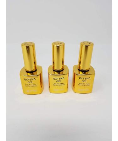 Apr s Extend Gel Gold Bottle Edition Pack of 3 - Gel-X Tips Adhesive No Primer or Bonder Needed (15 ml each)