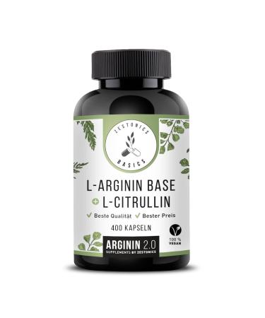 New: L-arginine Base & L-Citrullin ( 99% purity) in a ratio of 2: 1.400 capsules 66 days stock - high quality mega!- Arginine 2.0 by Zestonics Basics