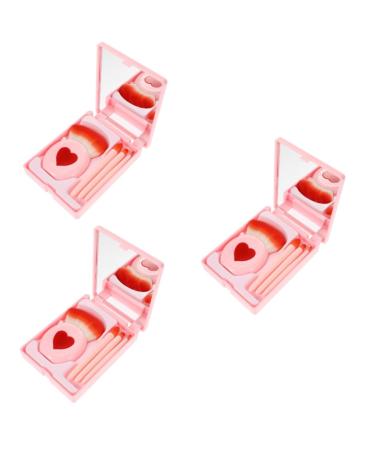 Angoily 3 Boxes Makeup Brush Set Estuche Para Brochas Maquillaje Travel Makeup Container Lip Gloss Container Travel Powder Brush Makeup Powder Brush Eye Pu Makeup Tools Cosmetic Woman
