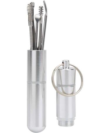 Cyrank 6 Pcs Stainless Steel Ear Pick Earwax Removal Kit for Ear Cleansing - Keychain Hanging Earwax Remover Set - Buy Online on GoSupps.com
