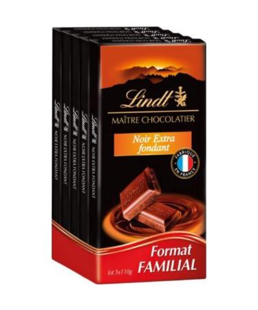 Lindt Extra Dark Chocolate - 5 x 110g bars