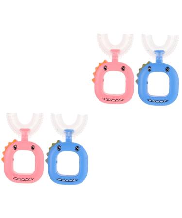 Clispeed 4 pieces U-shaped toothbrush for children Manual U-shape hand toothbrush for children toothbrushes for children portable children's toothbrush household children's toothbrush clean accessories baby pp