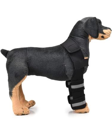 Dog Knee Brace Adjustable Dog Front Leg Brace with Metal Spring Support and Reflective Strap Dog Leg Support for Surgery Recovery Front Leg Injury|Black (L) - Buy Online on GoSupps.com