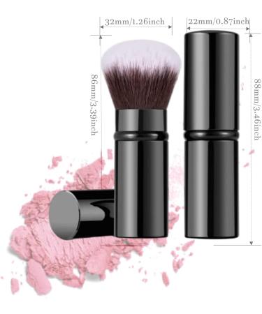 Retractable Telescopic Face Kabuki Brush - Portable Round Powder Makeup Brush (Black) - Buy Online on GoSupps.com