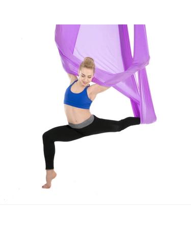 SanQing Aerial Yoga Hammock - Purple Aerial Silk for Antigravity Inversion Exercises | Durable Yoga Starter Kit for All Levels | Home Use - Buy Online on GoSupps.com