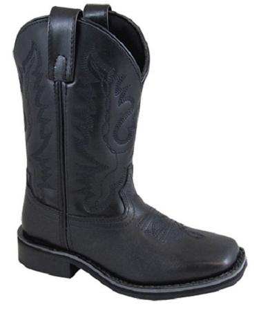 Smoky Mountain Youth Size 7 Outlaw Black Leather Square Toe Western Cowboy Boots