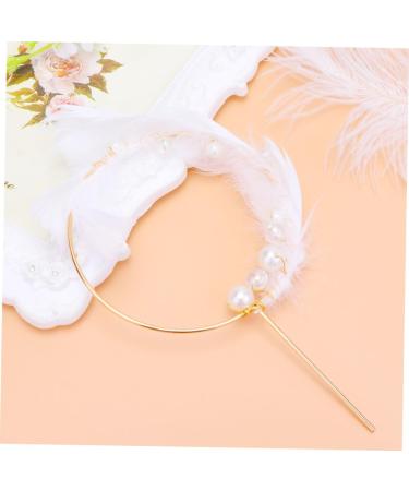 Vaguelly 2pcs Cupcake Sticks Wedding Iron Art Cake Topper Cake Picks Pearl Wreath White - Buy Online on GoSupps.com