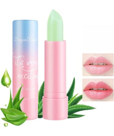 MYBOO Color Changing Lip Balm All-Weather Natural Peach/Grape/Aloe/Carrot Lip Care Balm Long Lasting Moisturising Nourishing Tinted Lipstick (Aloe Vera)