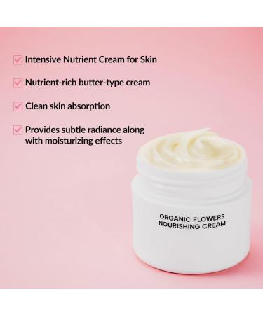 Whamisa Organic Flowers Nourishing Cream - Vegan Moisturizer for Sensitive & Dry Skin | 95.2% Organic Korean Skincare (50ml - Buy Online on GoSupps.com