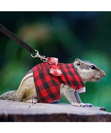 Small Pet Harness Set with Bowknot and Bell - Comfort Padded Vest for Ferret, Rat, Iguana, Hamster - 2PCs - Buy Online on GoSupps.com