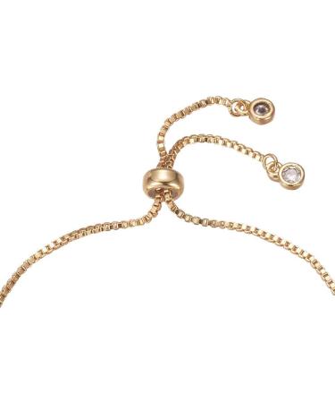 DanLingJewelry 10 Strand Gold Plated Slider Bracelet Chains w/ Cubic Zirconia - Set of 10 - Adjustable Extender for Jewelry Making - Buy Online on GoSupps.com