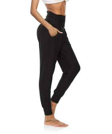 DIBAOLONG Womens Yoga Sweatpants Loose Workout Joggers Pants Comfy Lounge Pants with Pockets XX-Large Black