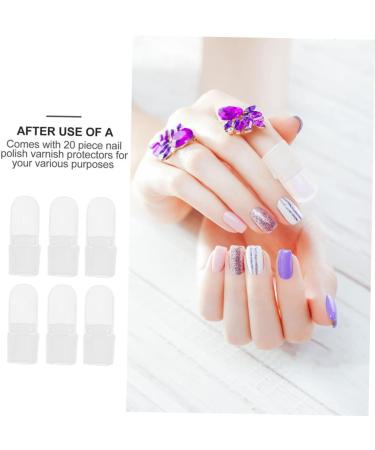 Housoutil 30pcs Nail Case Manicure Art Varnish Protector Manicure Nail Finger Nail Protector Nail Varnish Tip Nail Polish Varnish Tip Nail Protectors Skincare Tool Plastic Manicure Set White 4x2cm White - Buy Online on GoSupps.com