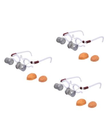 Gleavi 3 STK Device for eye mopics Tool Relief Eye Massager Eye Massage Glasses A sunglasses Eye walnut moxibusion Warm Moxibus Household Product Weißx3Stk 17.5x14.5cmx3PCs