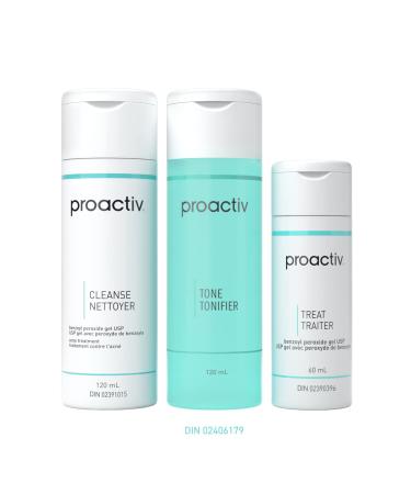 Proactiv Solution 3 Step Acne Treatment - Benzoyl Peroxide Face Wash Exfoliating Toner Repairing Acne Spot Treatment For Face And Body - 60 Day Complete Acne Skin Care Kit