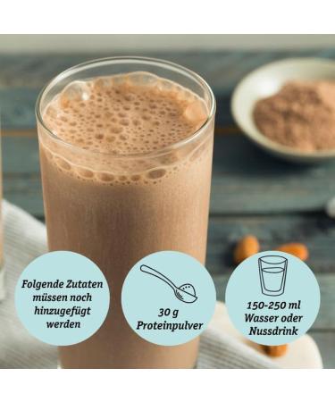 Organic Vegan Protein Powder - Chocolate Flavor | Pea Almond & Hemp | 450g - Sweetened with Erythritol - Buy Online on GoSupps.com